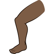 🦵🏿 Emoji Bein: dunkle Hautfarbe JoyPixels 7.0.
