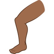 🦵🏾 Emoji Bein: mitteldunkle Hautfarbe JoyPixels 7.0.