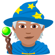 🧙🏽 Emoji Persona Maga: Tono De Piel Medio en JoyPixels 7.0.