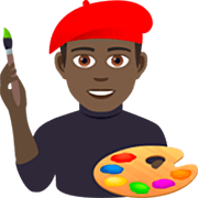 👨🏿‍🎨 Emoji Künstler: dunkle Hautfarbe JoyPixels 7.0.