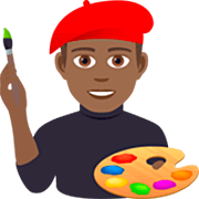 👨🏾‍🎨 Emoji Artista Plástico: Pele Morena Escura na JoyPixels 7.0.