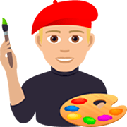 👨🏼‍🎨 Emoji Artista Plástico: Pele Morena Clara na JoyPixels 7.0.