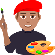 👨🏽‍🎨 Emoji Artista Plástico: Pele Morena na JoyPixels 7.0.