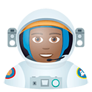 👨🏾‍🚀 Emoji Astronauta Hombre: Tono De Piel Oscuro Medio en JoyPixels 7.0.