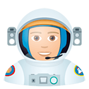 👨🏼‍🚀 Emoji Astronauta Homem: Pele Morena Clara na JoyPixels 7.0.