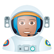 👨🏽‍🚀 Emoji Astronauta Hombre: Tono De Piel Medio en JoyPixels 7.0.