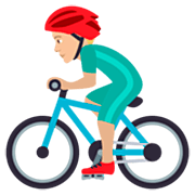 Emoji 🚴🏼‍♂️ Ciclista Uomo: Carnagione Abbastanza Chiara su JoyPixels 7.0.