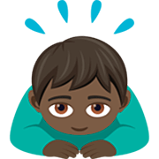 🙇🏿‍♂️ Emoji Hombre Haciendo Una Reverencia: Tono De Piel Oscuro en JoyPixels 7.0.