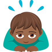 🙇🏾‍♂️ Emoji Homem Fazendo Reverência: Pele Morena Escura na JoyPixels 7.0.