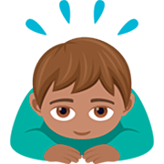 Emoji 🙇🏽‍♂️ Uomo Che Fa Inchino Profondo: Carnagione Olivastra su JoyPixels 7.0.