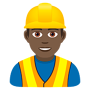 👷🏿‍♂️ Emoji Bauarbeiter: dunkle Hautfarbe JoyPixels 7.0.