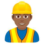 👷🏾‍♂️ Emoji Obrero Hombre: Tono De Piel Oscuro Medio en JoyPixels 7.0.