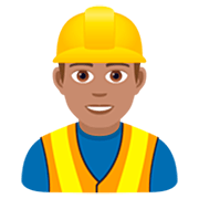 👷🏽‍♂️ Emoji Bauarbeiter: mittlere Hautfarbe JoyPixels 7.0.