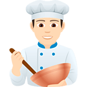 👨🏻‍🍳 Emoji Cocinero: Tono De Piel Claro en JoyPixels 7.0.