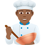Emoji 👨🏾‍🍳 Cuoco: Carnagione Abbastanza Scura su JoyPixels 7.0.