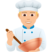 👨🏼‍🍳 Emoji Cozinheiro: Pele Morena Clara na JoyPixels 7.0.