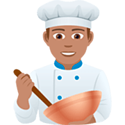 👨🏽‍🍳 Emoji Cozinheiro: Pele Morena na JoyPixels 7.0.