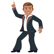 Emoji 🕺🏽 Uomo Che Balla: Carnagione Olivastra su JoyPixels 7.0.