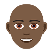 👨🏿‍🦲 Emoji Mann: dunkle Hautfarbe, Glatze JoyPixels 7.0.