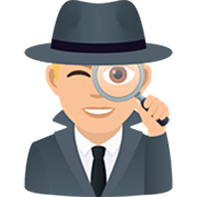 🕵🏼‍♂️ Emoji Detective Hombre: Tono De Piel Claro Medio en JoyPixels 7.0.