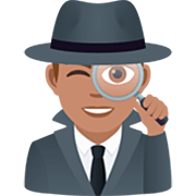 🕵🏽‍♂️ Emoji Detective Hombre: Tono De Piel Medio en JoyPixels 7.0.