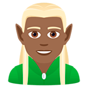 🧝🏾‍♂️ Emoji Elfo Homem: Pele Morena Escura na JoyPixels 7.0.