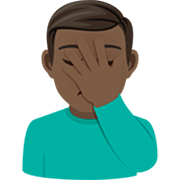 🤦🏿‍♂️ Emoji Hombre Con La Mano En La Frente: Tono De Piel Oscuro en JoyPixels 7.0.