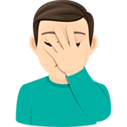 🤦🏻‍♂️ Emoji sich an den Kopf fassender Mann: helle Hautfarbe JoyPixels 7.0.