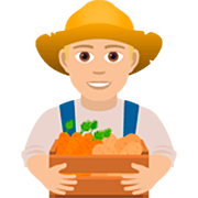 Emoji 👨🏼‍🌾 Contadino: Carnagione Abbastanza Chiara su JoyPixels 7.0.