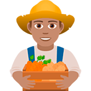 Emoji 👨🏽‍🌾 Contadino: Carnagione Olivastra su JoyPixels 7.0.