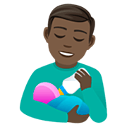 👨🏿‍🍼 Emoji Homem Alimentando Bebê: Pele Escura na JoyPixels 7.0.