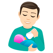 👨🏻‍🍼 Emoji Homem Alimentando Bebê: Pele Clara na JoyPixels 7.0.