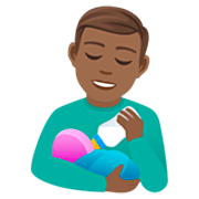 👨🏾‍🍼 Emoji Homem Alimentando Bebê: Pele Morena Escura na JoyPixels 7.0.