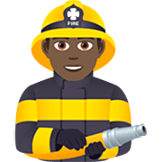 Émoji 👨🏿‍🚒 Pompier Homme : Peau Foncée sur JoyPixels 7.0.