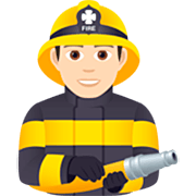 Emoji 👨🏻‍🚒 Pompiere Uomo: Carnagione Chiara su JoyPixels 7.0.