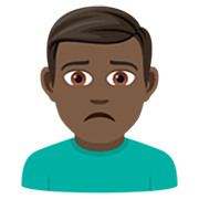 🙍🏿‍♂️ Emoji Hombre Frunciendo El Ceño: Tono De Piel Oscuro en JoyPixels 7.0.