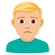 🙍🏼‍♂️ Emoji missmutiger Mann: mittelhelle Hautfarbe JoyPixels 7.0.