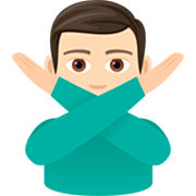 🙅🏻‍♂️ Emoji Hombre Haciendo El Gesto De «no»: Tono De Piel Claro en JoyPixels 7.0.
