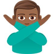 🙅🏾‍♂️ Emoji Homem Fazendo Gesto De «não»: Pele Morena Escura na JoyPixels 7.0.