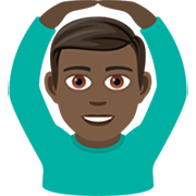Mann mit Händen auf dem Kopf: dunkle Hautfarbe JoyPixels 7.0.