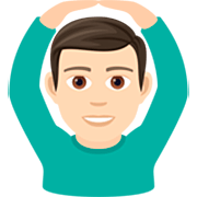 🙆🏻‍♂️ Emoji Homem Fazendo Gesto De «OK»: Pele Clara na JoyPixels 7.0.