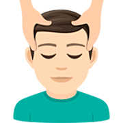 Homem Recebendo Massagem Facial: Pele Clara JoyPixels 7.0.