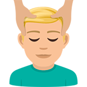 💆🏼‍♂️ Emoji Homem Recebendo Massagem Facial: Pele Morena Clara na JoyPixels 7.0.