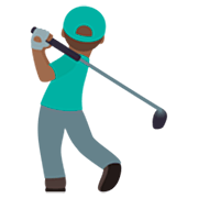 Hombre Jugando Al Golf: Tono De Piel Oscuro Medio JoyPixels 7.0.