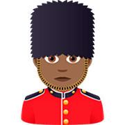 💂🏾‍♂️ Emoji Guarda Homem: Pele Morena Escura na JoyPixels 7.0.