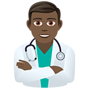 👨🏿‍⚕️ Emoji Arzt: dunkle Hautfarbe JoyPixels 7.0.