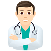 👨🏻‍⚕️ Emoji Homem Profissional Da Saúde: Pele Clara na JoyPixels 7.0.