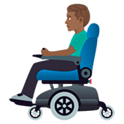 Homem Em Cadeira De Rodas Motorizada: Pele Morena Escura JoyPixels 7.0.