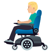👨🏼‍🦼 Emoji Mann in elektrischem Rollstuhl: mittelhelle Hautfarbe JoyPixels 7.0.