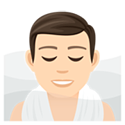 🧖🏻‍♂️ Emoji Mann in Dampfsauna: helle Hautfarbe JoyPixels 7.0.